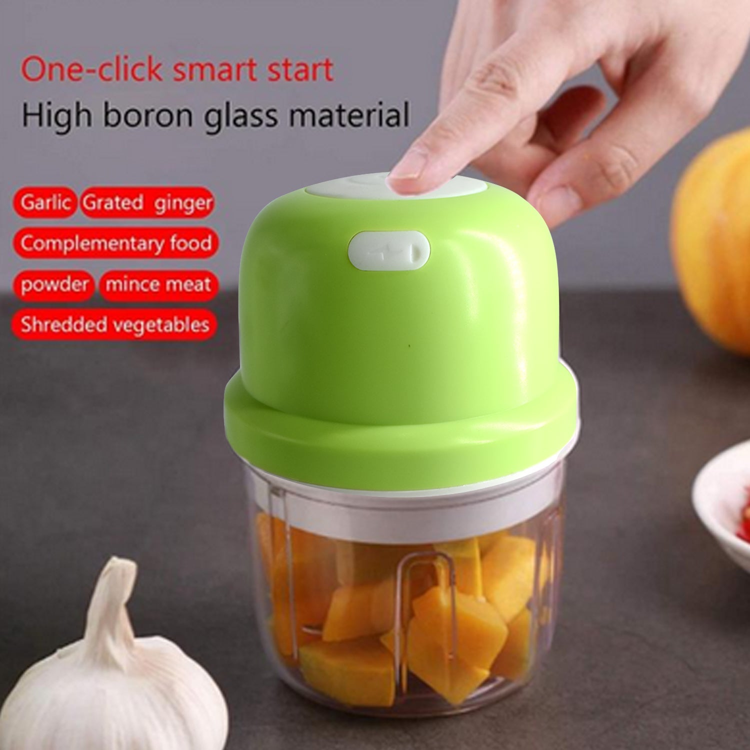 2485 Portable USB Rechargeable Electric Chopper Fruit Vegetable Onion Chopper Garlic Chopper DeoDap 2485 Portable USB Rechargeable Electric Chopper Fruit Vegetable Onion Chopper Garlic Chopper DeoDap
